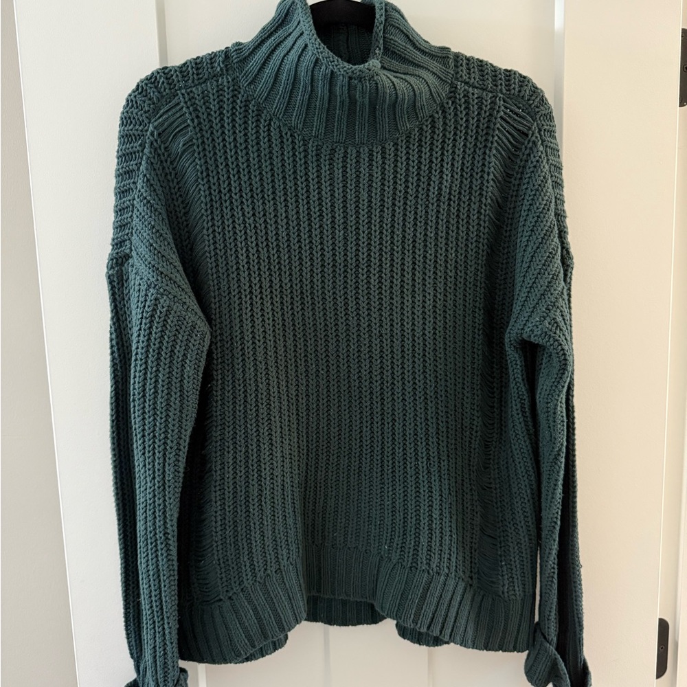 Express Green Turtleneck Sweater